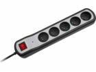 Rebel Power Strip 5 zásuvek se spínačem (1,5 m, 3x1,5 mm)