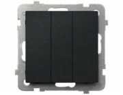 Ospel Trojitý spínač Sonata 10AX IP20 černá metalíza (LP-13R/m/33)