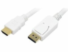 LogiLink DisplayPort – kabel HDMI 2m bílý (CV0055)