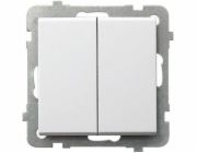 Dvojitý spínač Ospel Sonata, normálně otevřený, 10AX IP20 bílý (ŁP-17R/m/00)
