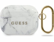Ochranné pouzdro Guess GUACAPTPUMAWH Marble Collection pro AirPods Pro bílé