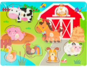 Smily Play Dřevěné puzzle s držadly Smily Play Zemědělské puzzle