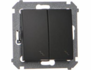 Kontaktní simon Simon 54 Double (modul) 10ax 250V Streple School Black Mat DW6/2.01/49