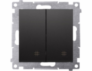 Kontaktní simon Simon 54 Konektor s dvojitým křížovým křížovým křížovým konektorem (Modul) 10AX 250V Fast počítá Black Mat DW7/2.01/49