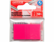 Karty Office Products Indexování kancelářských produktů, PP, 25x43mm, karty 1x50, přívěsek, růžový