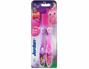 Zubní kartáček Jordan DUO Soft Clean pro děti (3-5 let), měkký, 1 balení-2ks mix vzorů