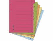 Donau DONAU děliče, karton, A4, 235x300mm, 0-9, 50 karet s perforací, mix barev