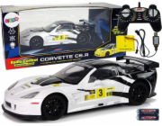 Import Leantoys Racing Auto Racing R/C 1:18 Corvette C6.R WHITE 2,4 g světlo