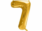 Fóliový balónek Party Deco Number 7, 86cm, univerzální zlatý