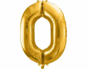 Party Deco Foil balónek Číslo 0, 86cm, zlatý univerzální