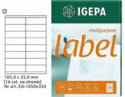 IGEPA ŠTÍTKY A4 IGEPA 105 X 35,0 MM BÍLÁ (100)