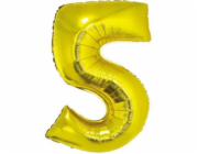 Godan Foil Balloon Number 5 Gold, 85 cm