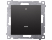 Kontaktní simon Simon 54 Bipolární konektor s LED podsvícení (modul) 10AX 250V Fast Connectory Black Mat DW2L.01/49