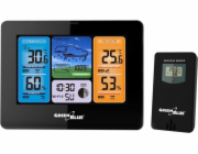 Meteostanice GreenBlue WiFi, kompatibilní s TUYA, venkovní senzor, kalendář, předpověď počasí, barometr, GB215