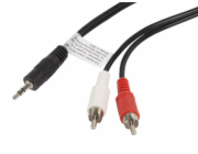 LANBERG Minijack 3,5mm (M) 3 PIN na 2x RCA (CINCH) (M) kabel 1,5m 