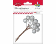 Titanový drát s 15mm stříbrnou třpytivou kuličkou, 10 ks