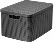 Curver Basket Box s víkem L Šedý Basket CURVER univerzální nádoba