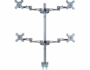 Neomounts FPMA-D935D4 /Držák displeje/na stůl/10-27"/svorka/3čepy/VESA 100X100/nosn.4x6kg/4 displeje/stříbrný