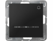 Ospel IMPRESJA Normálně otevřený spínací zvonek s modrým podsvícením černá metalíza LP-6YS/m/33