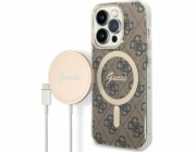 Hádej Case Case + Wireless Charger Gubpp14lh4eacsw Apple iPhone 14 Pro Brown/Brown Hard Case 4G Print Magsafe