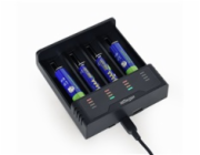 GEMBIRD Ni-MH + Li-ion Fast Battery Charger, black