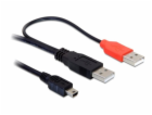 DeLOCK USB 2.0 Y-kabel, 2x USB-A zástrčka > Mini-USB zást...