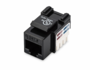 Digitus CAT 6 Keystone Jack, nestíněný RJ45 na LSA, barva černá