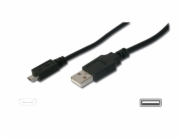 Digitus AK-300100-018-S USB A/samec na A/samec, Měď, 1,8m, černý