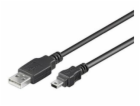 PremiumCord kabel USB 2.0, A-B mini, 5pinů, 0,5m