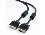 GEMBIRD Kabel VGA prodlužovací 1,8m, černý (HD15M/F, dvojité stínění, feritová jádra)