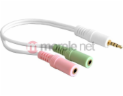 Delock adaptér sluchátek 1 x 3.5 mm 4 pin Stereo jack samec > 2 x 3.5 mm 3 pin Stereo jack samice (iPhone)