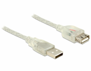 Delock Prodlužovací kabel USB 2.0 Typ-A samec > USB 2.0 Typ-A samice 3 m transparentní