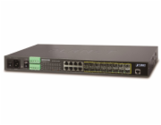 Planet MGSW-24160F Metro L3 switch, 8x 1Gb, 16x1Gb SFP, 36-60VDC, 0~60°C