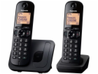 Panasonic KX-TGC212FXB, bezdrát. telefon, 2 sluchátka, černý