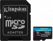 KINGSTON 256GB microSDXC Canvas Go! Plus 170R/100W U3 UHS-I V30 Card + SD Adapter