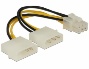 Delock - Elektrický kabel - 6 pin PCIe power (F) do 4 pinové interní napájení (M) - 15 cm