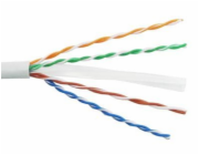 PremiumCord kabel UTP Cat6 4x2, lanko, AWG24/7, čistá měď , 305m box, plášť PVC, šedá