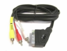 PremiumCord Kabel SCART - 3xCINCH M/M 1.5m in/out přepínač