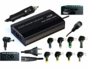 EUROCASE univerzální napájecí adaptér 100W, AC 110-240V/CAR DC 12V, DC 12- 20, 9 koncovek