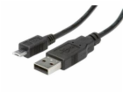 Kabel USBA(M) - microUSB B(M), 5pinů 0,8 m, černý