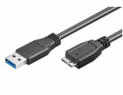 Kabel SuperSpeed USB3.0 A(M) - microUSB3.0 B(M), 0,5m, černý