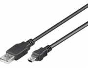 Kabel USB 2.0, A-B mini, 5pinů, 2m