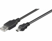 Kabel USB A(M) - miniUSB 5pin B(M), 1,5m (Nikon UC-E4, UC-E5, Olympus CB-USB4, Fuji FZ05365-100)
