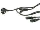 Kabel 220V rozdvojka na 2x PC 220V 3pin(F) 2m