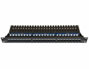 Patch panel LEXI-Net UTP cat.5e 24p. (horní zářez - "KRONE") - black