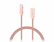 CONNECT IT Wirez Steel Knight USB-C (Type C) - USB-A, metallic rose-gold, 2,1A, 1 m