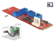 DeLOCK M.2 Key B+M zástrčka > 2 x USB 3.0 header zástrčka, převodník