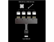 AKASA RGB LED splitter, 4-pin rozbočovač pro RGB LED pásky / 1x female / 4x male, černá, 10 cm