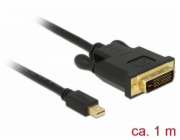 Delock - Kabel adaptéru - jeden spoj - Mini DisplayPort (M) do DVI-D (M) - DisplayPort 1.1 - 1 m - pasivní, křídlové šrouby - černá