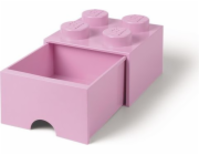 LEGO úložný box 4 s šuplíkem světle růžová